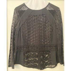 Lucky Brand Black Lace Blouse